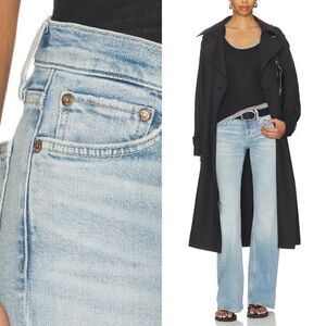 Re/ Done 70s Mid Rise Bootcut Flare Jeans 28 Denim Blue Light Wash Button Fly